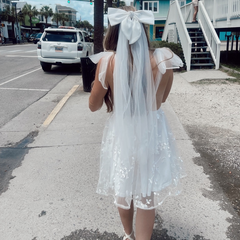 SZ small white mini dress